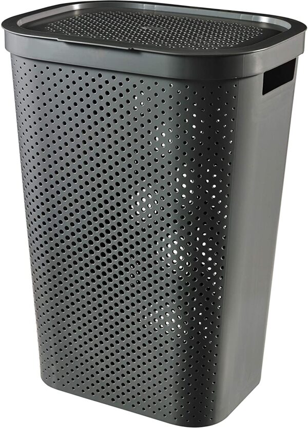 Curver Infinity Dots Wasbox Recycled 60 Liter Antraciet 44x35x60cm