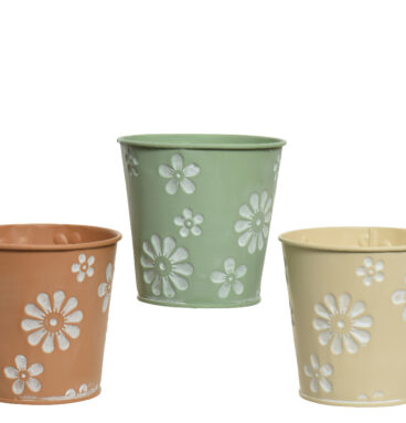 Decoris Bloempot Zink Dia11-H10.6cm Verkrijgbaar In Verschillende Pastelkleuren