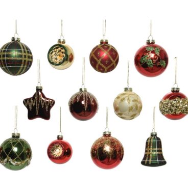 Decoris Luxe Kerstballen Mix Glas Assorti Kerst Kleuren