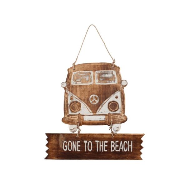 Deurhanger Bus Gone To The Beach Hout 31x19cm