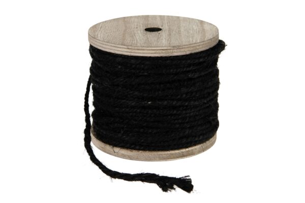 Dijk Natural Collections Jute Touw 130gr Op Houten Spoel Zwart