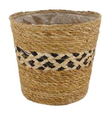 Dijk Natural Collections Mand Zeegras Met Plastic Binnenzijde Ø18x16cm