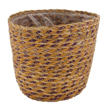 Dijk Natural Collections Mand Zeegras Met Plastic Binnenzijde Ø18x16cm Multi