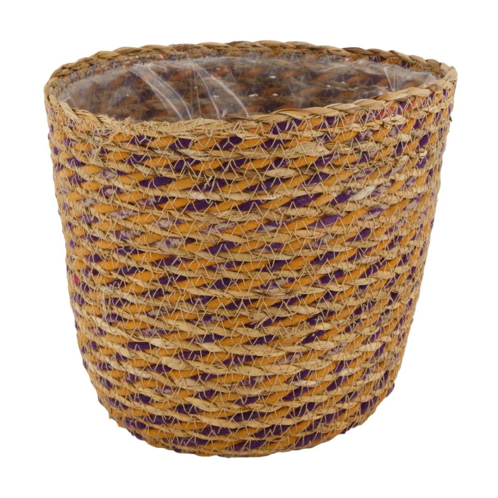 Dijk Natural Collections Mand Zeegras Met Plastic Binnenzijde Ø18x16cm Multi