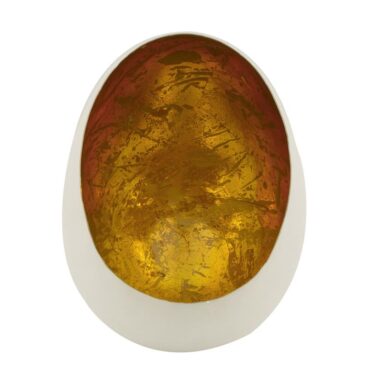 Dijk Natural Collections Theelichthouder-eggcandle Metaal 10x11x15cm Wit/goud