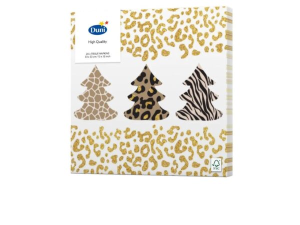 Duni Servetten Wild Xmas Trees 33x33cm 20 Stuks In Verpakking