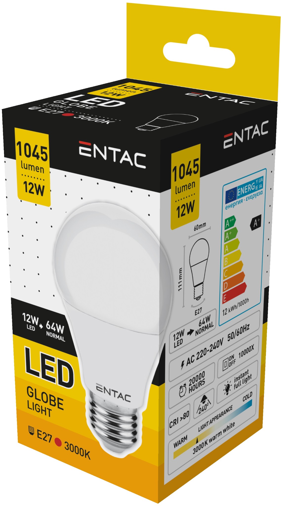 Entac LED Lampen E27 1045lm 12W Peer