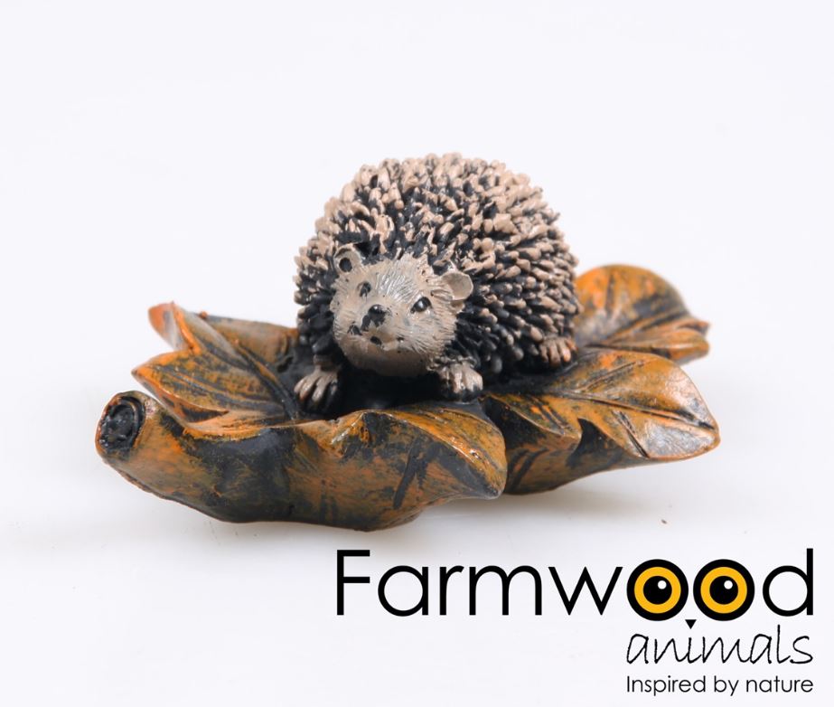 Farmwood Animals Egel Op Blad Natural L10cm