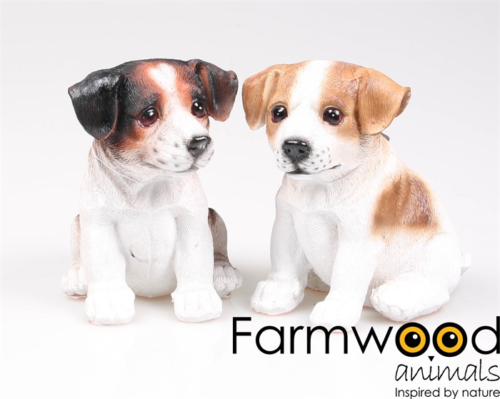 Farmwood Animals Tuinbeeld Hond Jack Russel Puppy Polystone 16cm