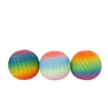 Fidget Rainbow Ribbel Squeeze Bal 7cm