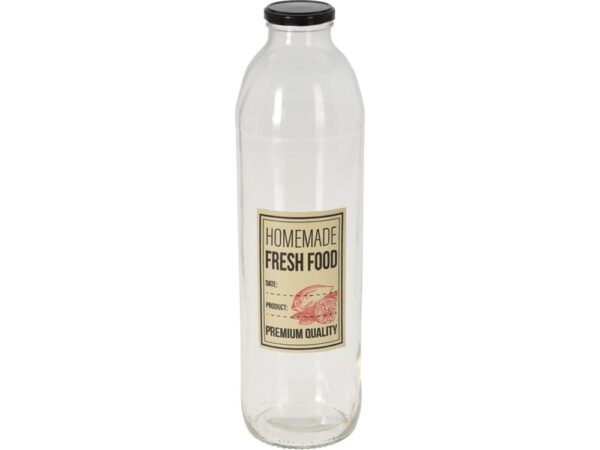 Fles Glas Met Metalen Deksel 1000ml