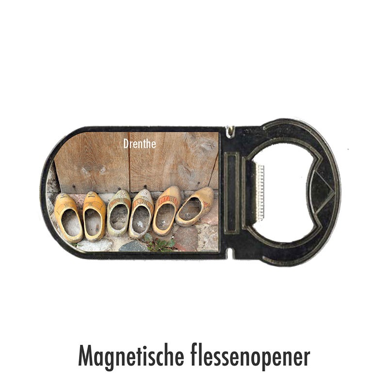 Flesopener Drenthe Klompen Met Magneet 9x4cm