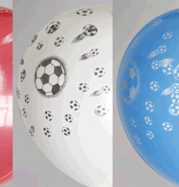 Globos Zak 50 Ballons Voetbal Rood/wit/blauw
