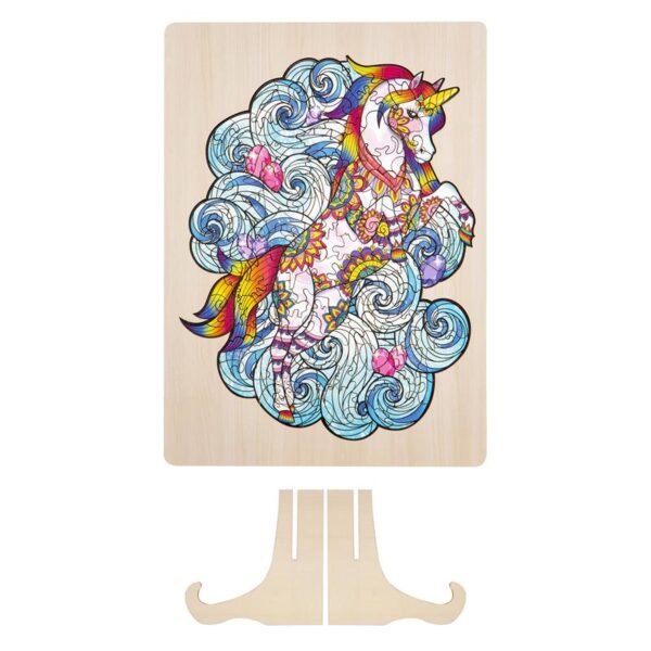 Grafix Houten Puzzel Unicorn Unieke Vormen 130 Stukjes 30x22cm