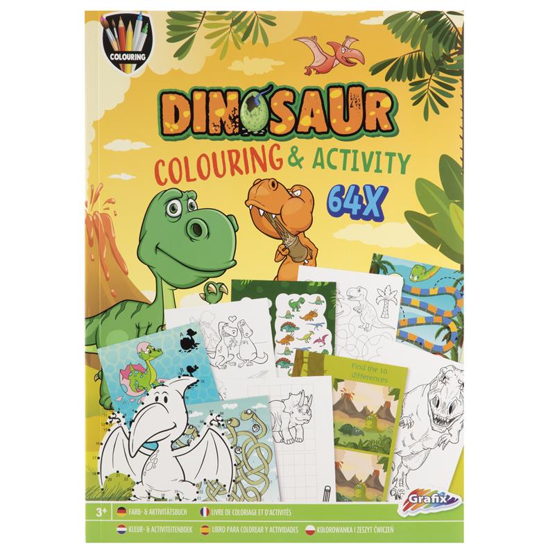 Grafix Kleur & Activiteitenboek A4 Dino 64blz