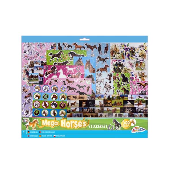 Grafix Mega Stickerset Paarden 500-delig 30x35cm