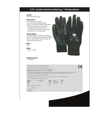 Handschoen PU-flex Nylon Zwart CAT.2 Maat 10 / XL
