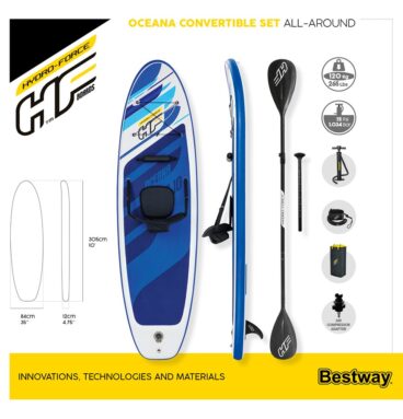 Hydro-Force Oceana Convertible SUP Peddelboard 305x84x12cm Set