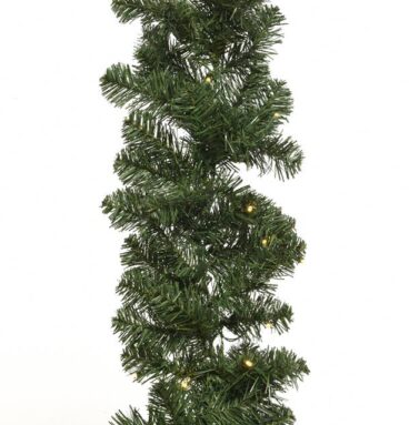 Imperial Kerstguirlande 270x25cm Groen Met 50xLED Licht Warm Wit Op Batterijen