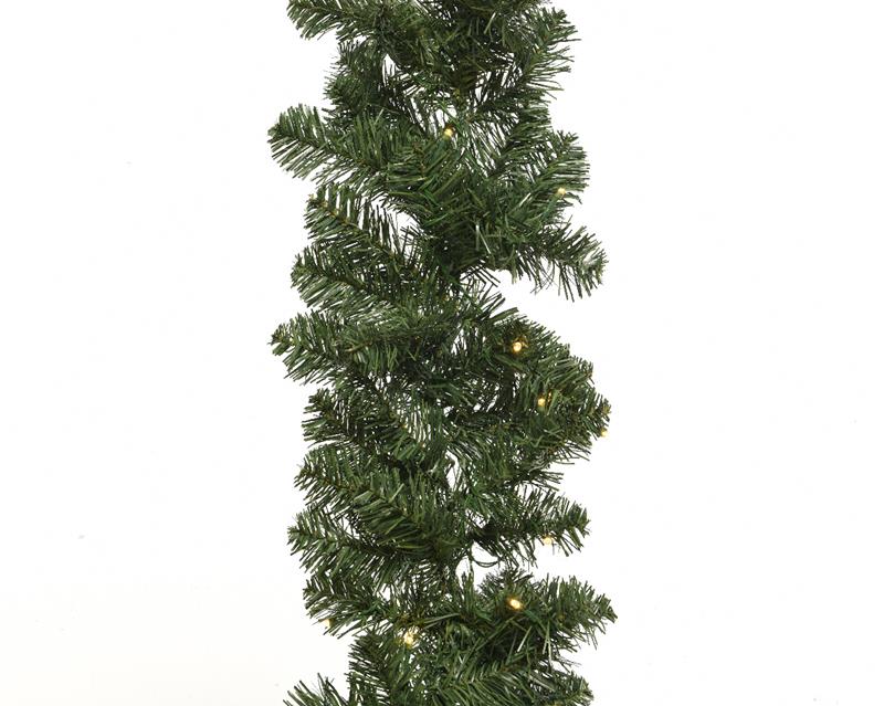 Imperial Kerstguirlande 270x25cm Groen Met 50xLED Licht Warm Wit Op Batterijen