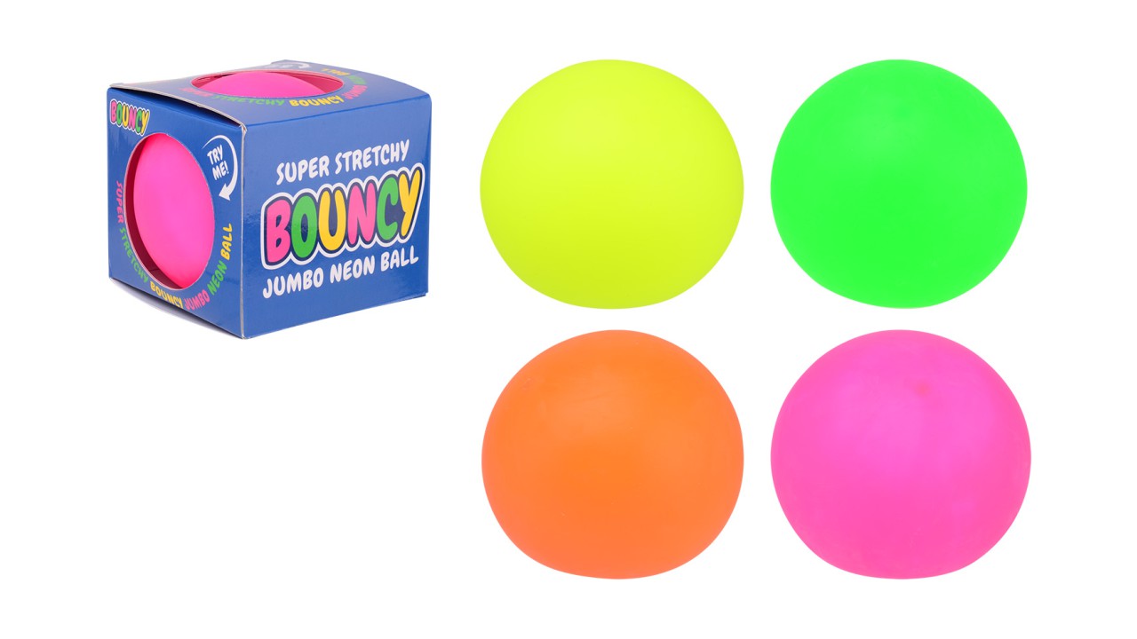 John Toy Super Stretchy Bouncy Neon Bal Ø10cm
