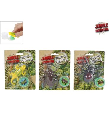 Jungle Expedition Stretchy Slijm Etend Reptiel Op Kaart 11cm