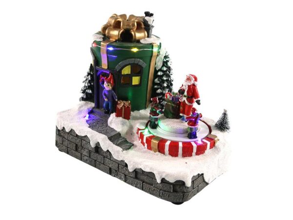 Kerstscene Cadeau Met LED Verlichting