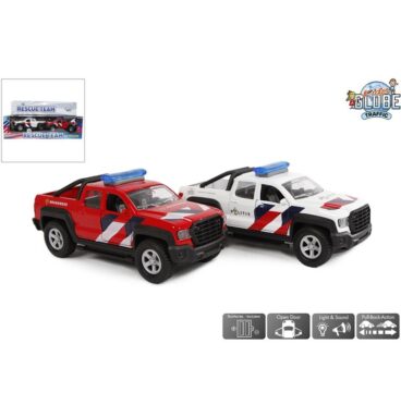 Kids Globe 2 Hulpdiensten NL Die Cast Pull Back Licht Geluid 13