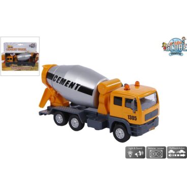 Kids Globe Betonmixer Die Cast Licht En Geluid Pull Back 16cm