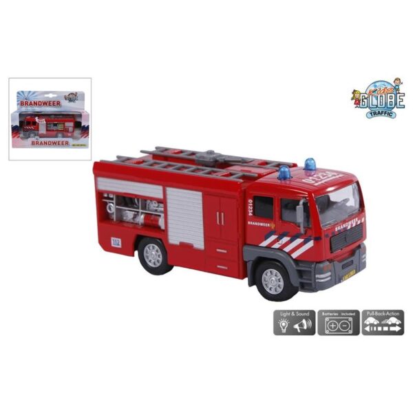 Kids Globe Brandweer Tankauto NL Die Cast Pullback Action En Licht En Geluid