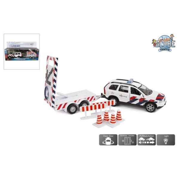 Kids Globe Politie Volvo XC90 Met Pijlwagen NL Die Cast Pb Met Licht 29cm