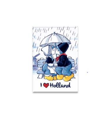 Koelkastmagneet Kussend Paar Onder Paraplu Holland 8x5