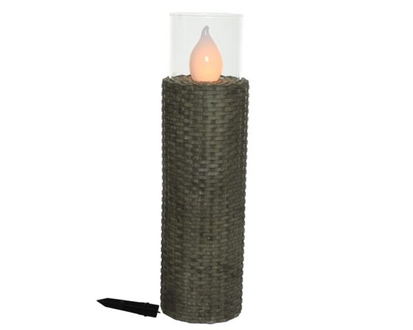 LED Solarsteker Wicker 63x18cm Antraciet 18x SMD LED Flame