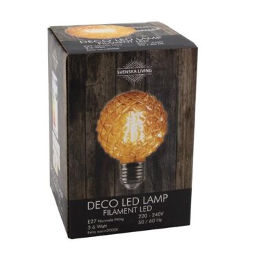 Lamp LED Filament G95 E27 4w Pineapple