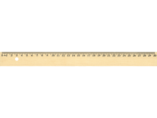 Liniaal 30cm Hout Met Metaalinleg Ongelakt