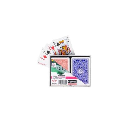 Longfield Poker/Bridge Speelkaarten 2 Pakjes In Kunststof Doos