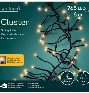 Lumineo LED Cluster Verlichting 768Lampen 6m Klassiek Warm Met Dimer En Timer
