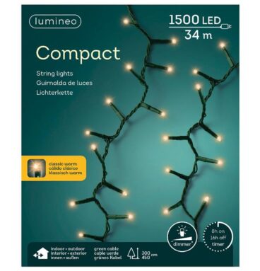 Lumineo LED Compact Lights Steady 1500L 34m Met 8 Uur Timer