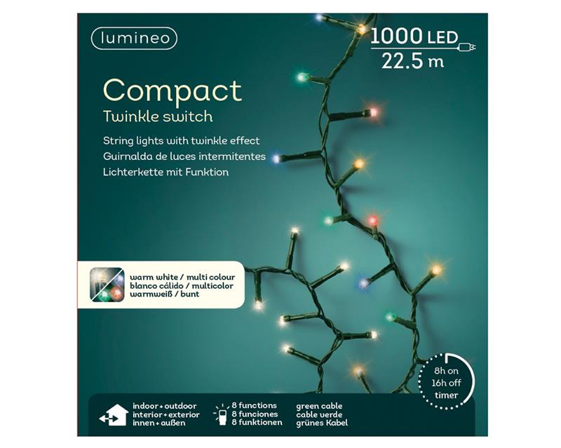 Lumineo LED Compact Lights Twinkel 1000L 2250cm Colour Changing. 8 Functie