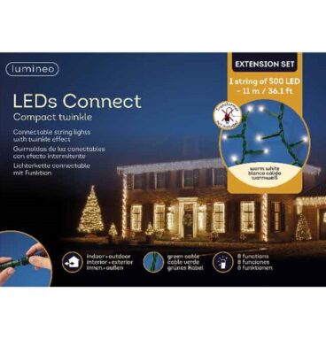 Lumineo LED Koppelbare Compact Strengverlichting Verlengset Warm Wit 1100cm-500L