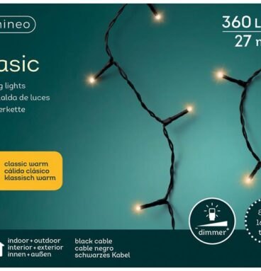 Lumineo LED Strengverlichting 27m 360 Lampjes Warmwit. Met 8-uurs Timer En