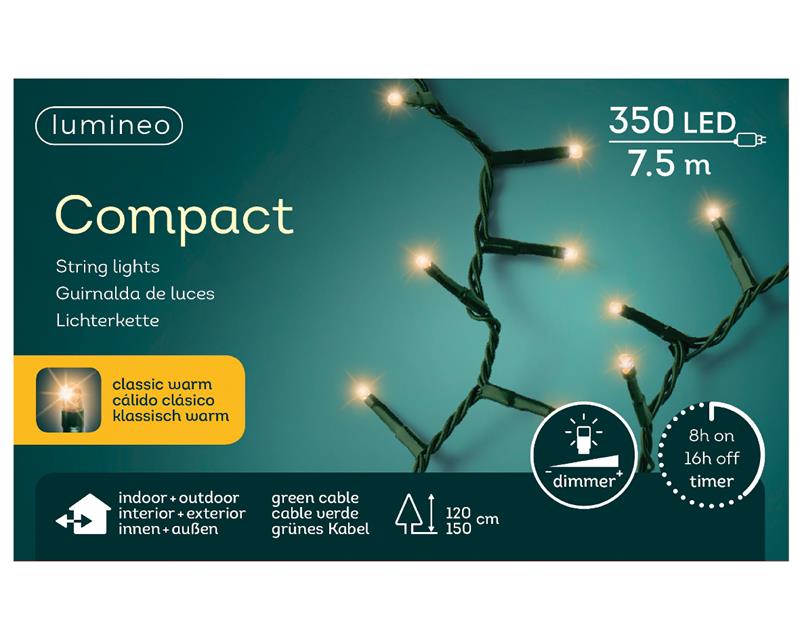 Lumineo LED Strengverlichting 750cm 350xLED Warmwit Voor Boom 120-150cm Met