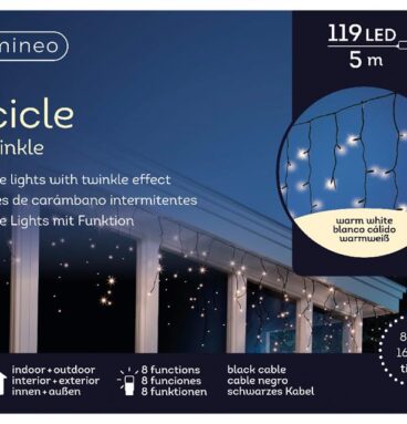 Lumineo LED Verlichting Icicle 5m- 119LED Warmwit