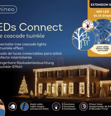 Lumineo LED&apos;s Connect Cascade Lights VERLENGSET 8 Functie Twinkel Effect 8uur