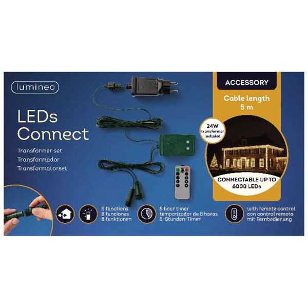 Lumineo LED&apos;s Connect Koppelverlichting Los Startsnoer Met Trafo Buiten Groen