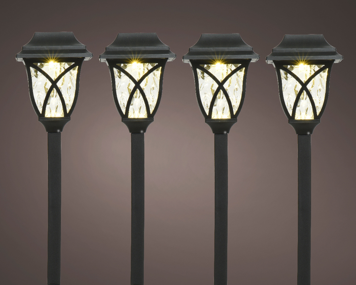 Lumineo Solar Stake Light L10-W10-H33cm Set Van 4 Zwart