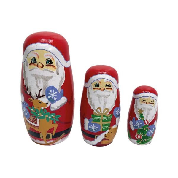 Matryoshka Poppetjes Kerstman Set A 3 Stuks 11cm