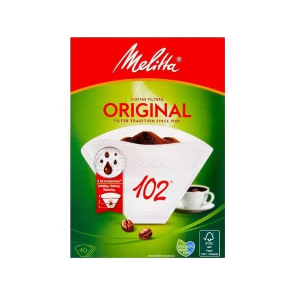 Melitta Koffiefilters 102 Wit Pak A 40 Stuks