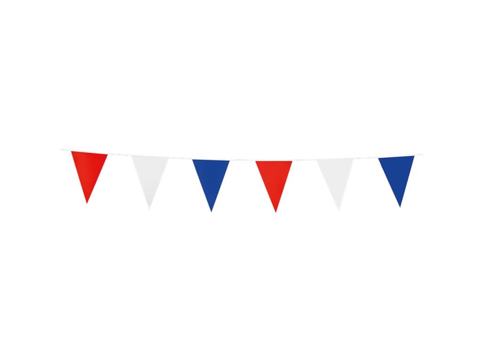Mini Vlaggenlijn Rood-wit-blauw 3m Kunststof 10x15cm
