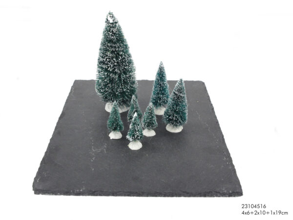 Mini everlands kunstkerstboompjesset 7-delig 4x6cm/2x10cm/1x19cm